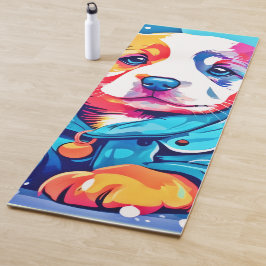 Tapete De Yoga Puppy com Design Casaco azul