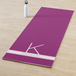 Tapete De Yoga Purple Plum Red Modern Simples Nome do Monograma