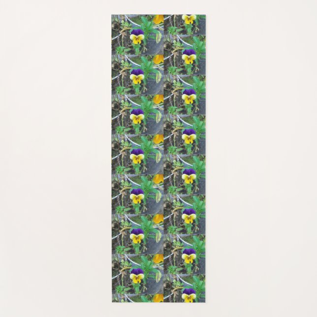 Tapete De Yoga Púrpura e amarela (Frente)