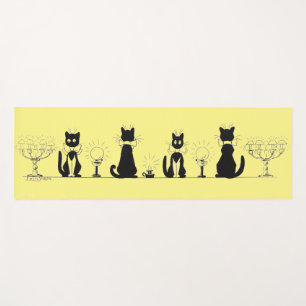 Tapete De Yoga Quatro gatos pretos, Louis Wain