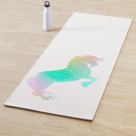 Tapete De Yoga Rainbow Magic Unicorn White Diversão Yoga Mat