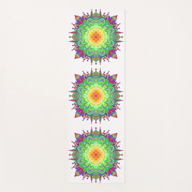 Tapete De Yoga Rainbow Mandala (Frente)