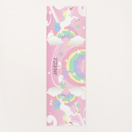 Tapete De Yoga Rainbow Pink Unicorn
