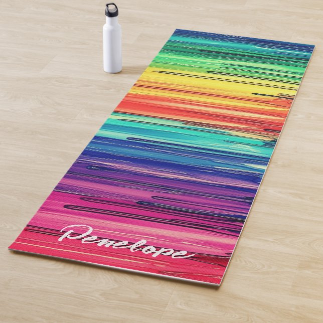 Tapete De Yoga Rainbow Script Writing Custom Name (In Situ)