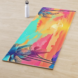 Tapete De Yoga Rainbow Sunset Beach