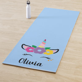 Tapete De Yoga Rainbow Unicorn Light Blue Personalizado Yoga Mat