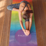 Tapete De Yoga Rainbow Watercolor Nome Moderno Colorido<br><div class="desc">Rainbow Watercolor Nome Colorido Moderno Yoga Mat. Adicionar um nome clicando no botão "Personalizar"</div>