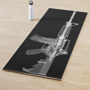 Tapete De Yoga Raio X real da arma da arma de fogo AR-15 da