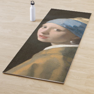 Tapete De Yoga Rapariga com pérolas e Arte Vermeer