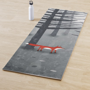 Tapete De Yoga Raposa e Floresta