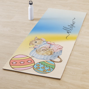 Tapete De Yoga Rato mágico e ovos e nome Personalizado 