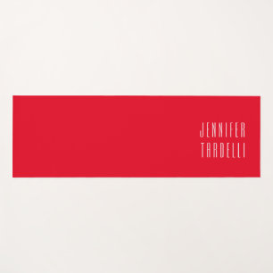 Tapete De Yoga Red Modern Minimalista Elegante Seu Nome