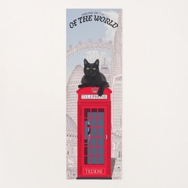 Tapete De Yoga Red phone booth custom Feeling On Top of the World (Frente)