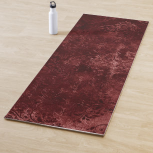Tapete De Yoga Red Velvet Damask Grunge Floral em jejum Henna