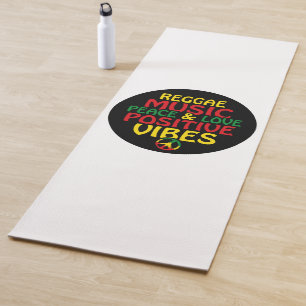 Tapete De Yoga Reggae design com aspas positivas e sinalizador re