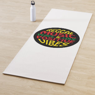 Tapete De Yoga Reggae design com declarações e citações positivas