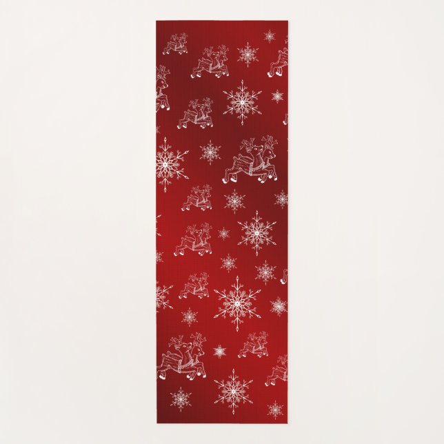 Tapete De Yoga rena, estrela, estrelas, floco de neve, natal (Frente)