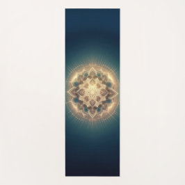 Tapete De Yoga Resplendor do Mandala Dourado - Simetria Espiritua