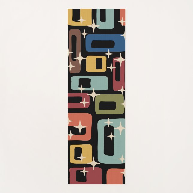 Tapete De Yoga Retro Mid Century Modern Abstract (Frente)