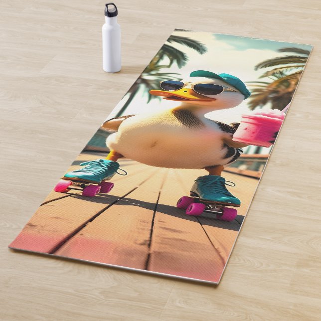 Tapete De Yoga Retro Summer Funny Roller Duck (In Situ)