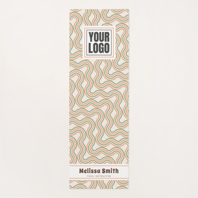 Tapete De Yoga Retro Wavy Abstract Pattern Custom Yoga Mat (Verso)