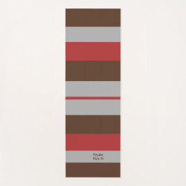 Tapete De Yoga Rhythm Stripes Horizontal Lines Gray Red Brown