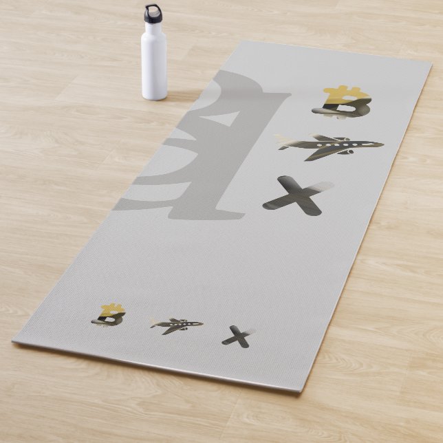Tapete De Yoga RICH Yoga Mat Abstrato Art Black White Dourado (In Situ)
