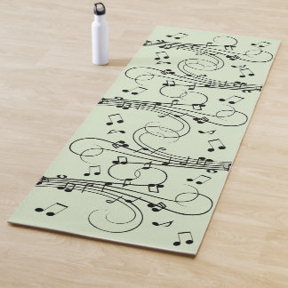 Tapete De Yoga Rico Notes Green Music Design