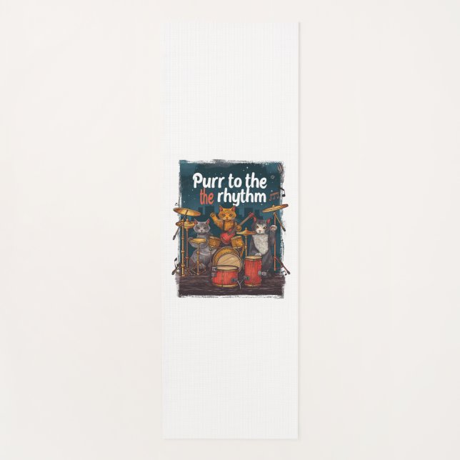 Tapete De Yoga Rockin' Cat Banda (Frente)