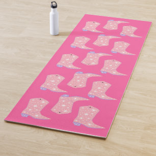 Tapete De Yoga Rodeio de Boot da Moça Rosa Quente