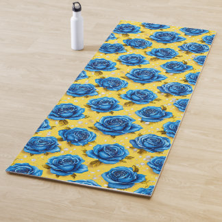 Tapete De Yoga Romantic Blue Roses Modern Flower 🌹