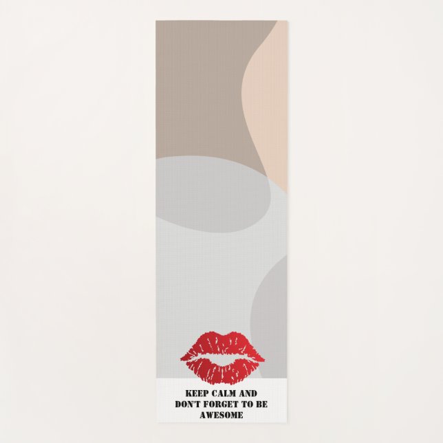 Tapete De Yoga Romantic chic luxe red lips (Frente)