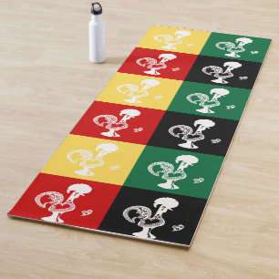 Tapete De Yoga Rooster Português do Padrão Colorido de Barcelona