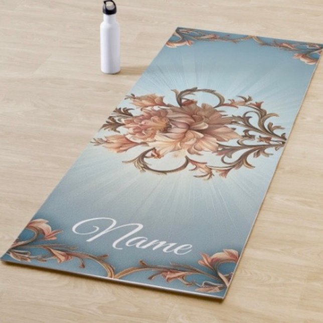 Tapete De Yoga Rosa Barroca (Enjoy the beauty and elegance of this floral yoga mat. )