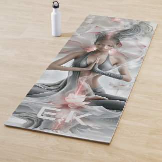Tapete de Yoga rosa & cinza calmo luxuoso personal