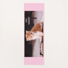 Tapete De Yoga Rosa claro "Mamãe De Gato" Laranja Kitten