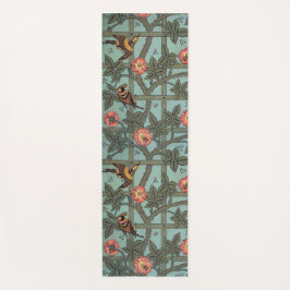 Tapete De Yoga Rosa de subida e Pássaro pequeno, William Morris