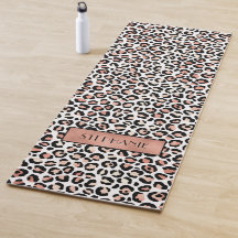 Rosa Dourado Chic Estampa de Leopardo Personalizad