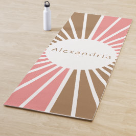 Tapete De Yoga Rosa e Castanho Personalizados