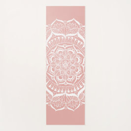 Tapete De Yoga Rosa Elegante de Boho Dourado Mandala
