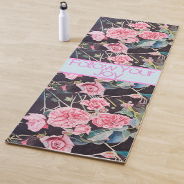 Tapete De Yoga Rosa Floral Pattern Watercolor Siga Sua Joy Yog