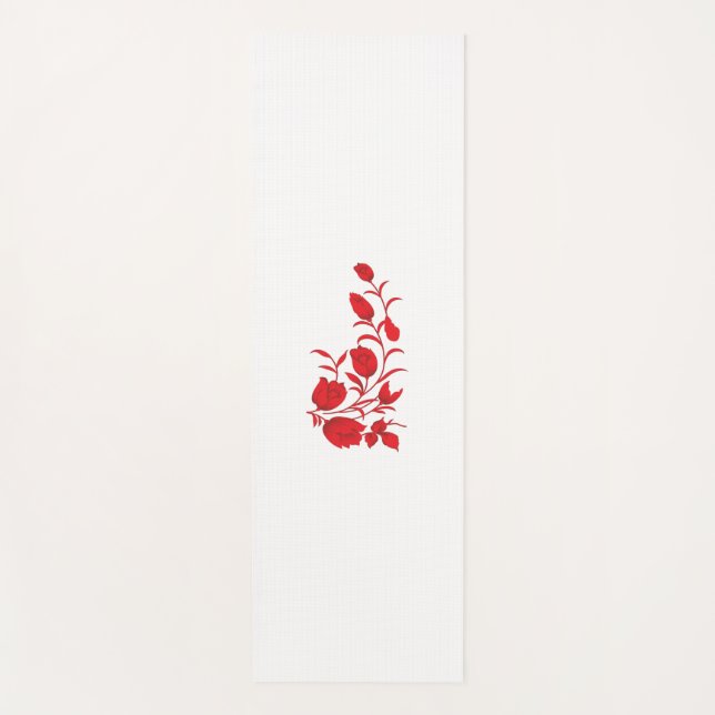 Tapete De Yoga Rosa Madder, Thunderbird floral design (Frente)