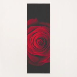 Tapete De Yoga Rosa vermelha no efeito de vintagem em fundo preto