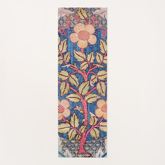 Tapete De Yoga Rosa Wreath, William Morris (Frente)