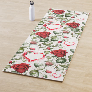 Tapete De Yoga Rosas vermelhas adoráveis