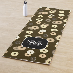 Tapete De Yoga Rosquinhas de chocolate baunilha padrão castanho M