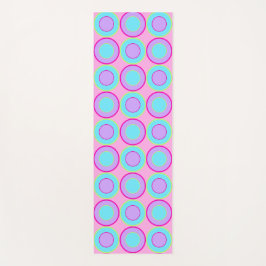 Tapete De Yoga Rosquinhas Lilás E Turquesas Com Enchimento A Rosa