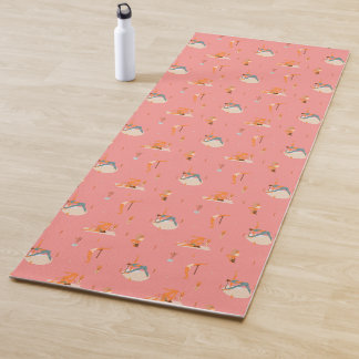 Tapete De Yoga Rotina de Yoga Poses Alongamentos Rosa