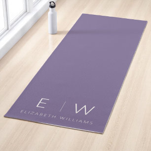 Tapete De Yoga Roxo Elegante Moderno Monograma