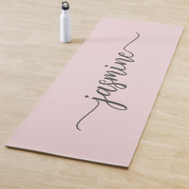 Tapete De Yoga Roxo Menina Script Monograma Personalizado